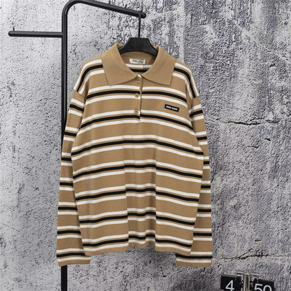 [New] MiuMiu Striped Collar Sweater