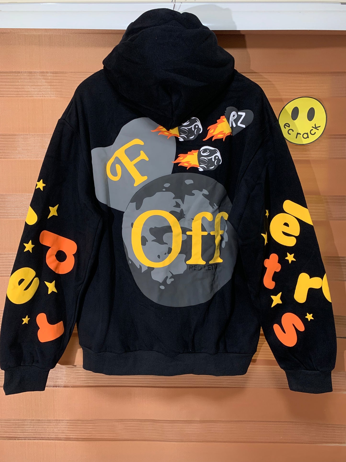 Red Letters "Fck Off" Scattered Hoodie