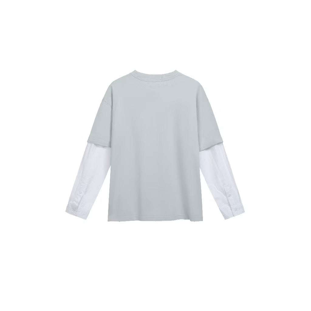 [New] Acne Studios Edra Oversized Layered Logo-Print Cotton-Jersey and Poplin Longsleeve Tee