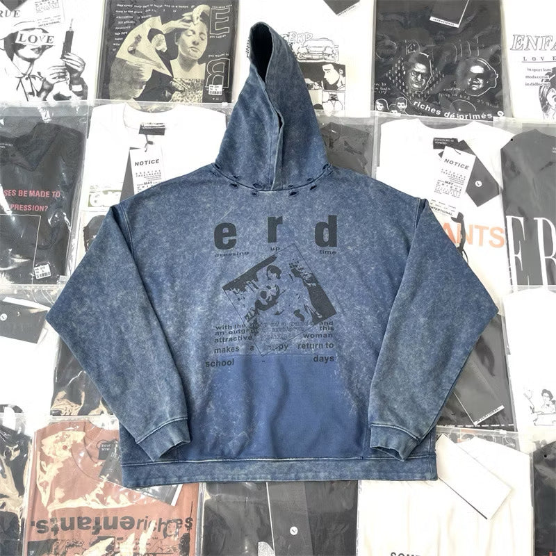 [New] Enfants Riches Deprimes ‘School Days’ Faded Blue Hoodie