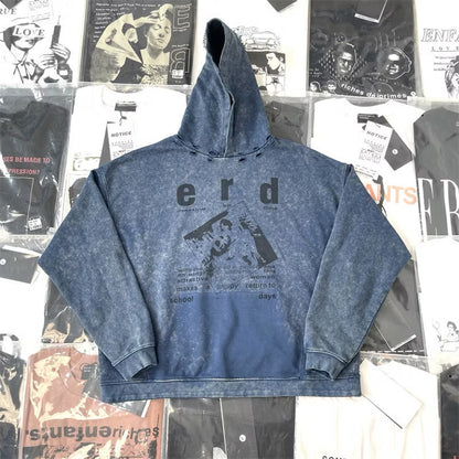 [New] Enfants Riches Deprimes ‘School Days’ Faded Blue Hoodie