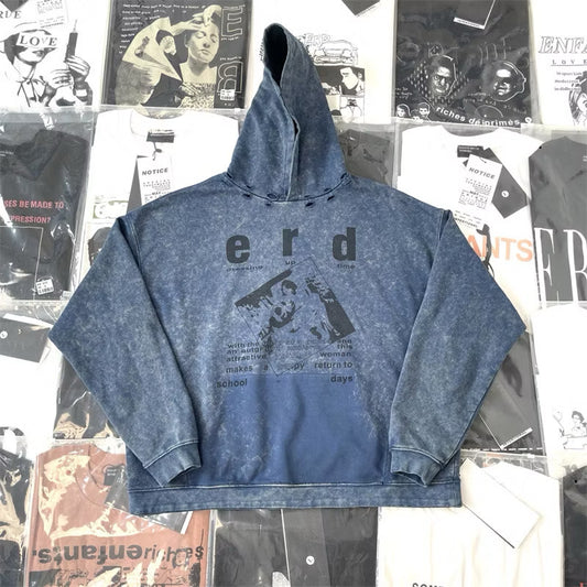 [New] Enfants Riches Deprimes ‘School Days’ Faded Blue Hoodie