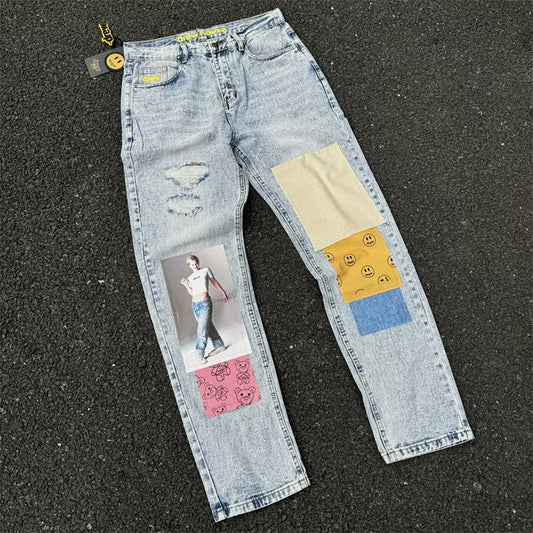 [New] Drew House Patchwork Straight-Leg Jeans