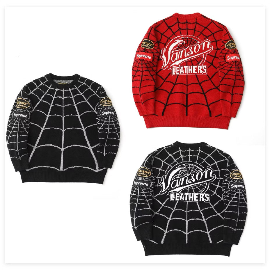 [New] Supreme Vanson SpiderMan Knitted Sweater