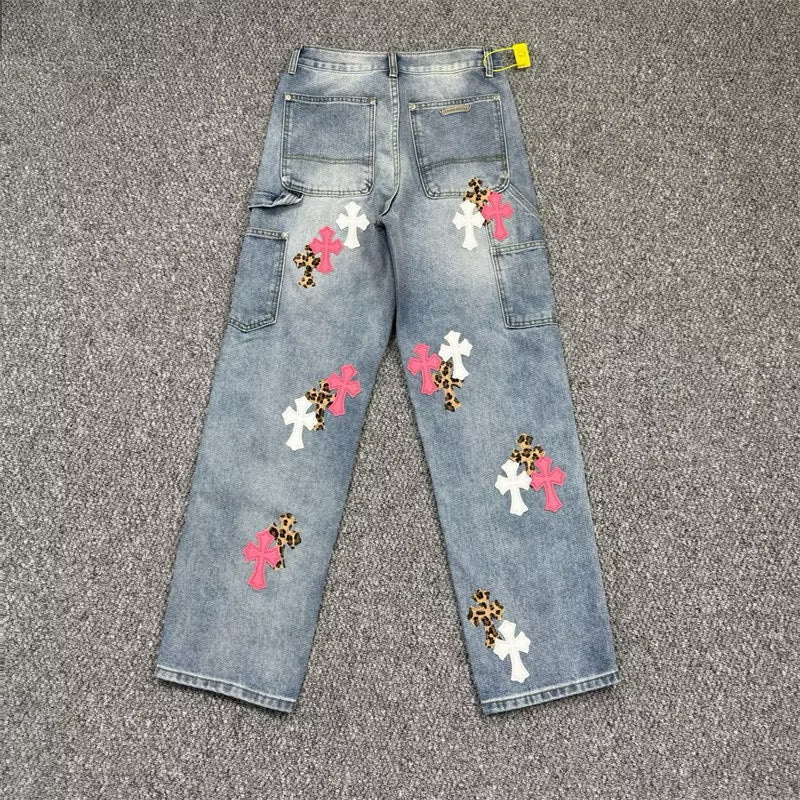 [New] Chrome Hearts Denim Double Knee Pants