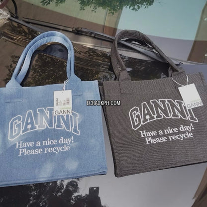 [New] Ganni Easy Shopper Tote Bag