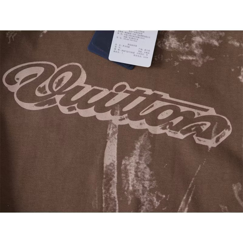 [New] Louis Vuitton Overprinted Tee (Brown)