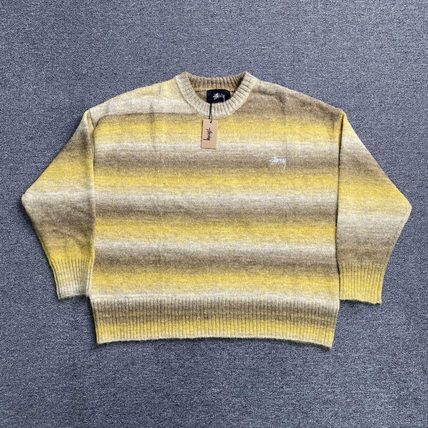 [New] Stussy Stripe Wool Sweatshirt