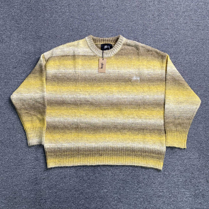 [New] Stussy Stripe Wool Sweatshirt