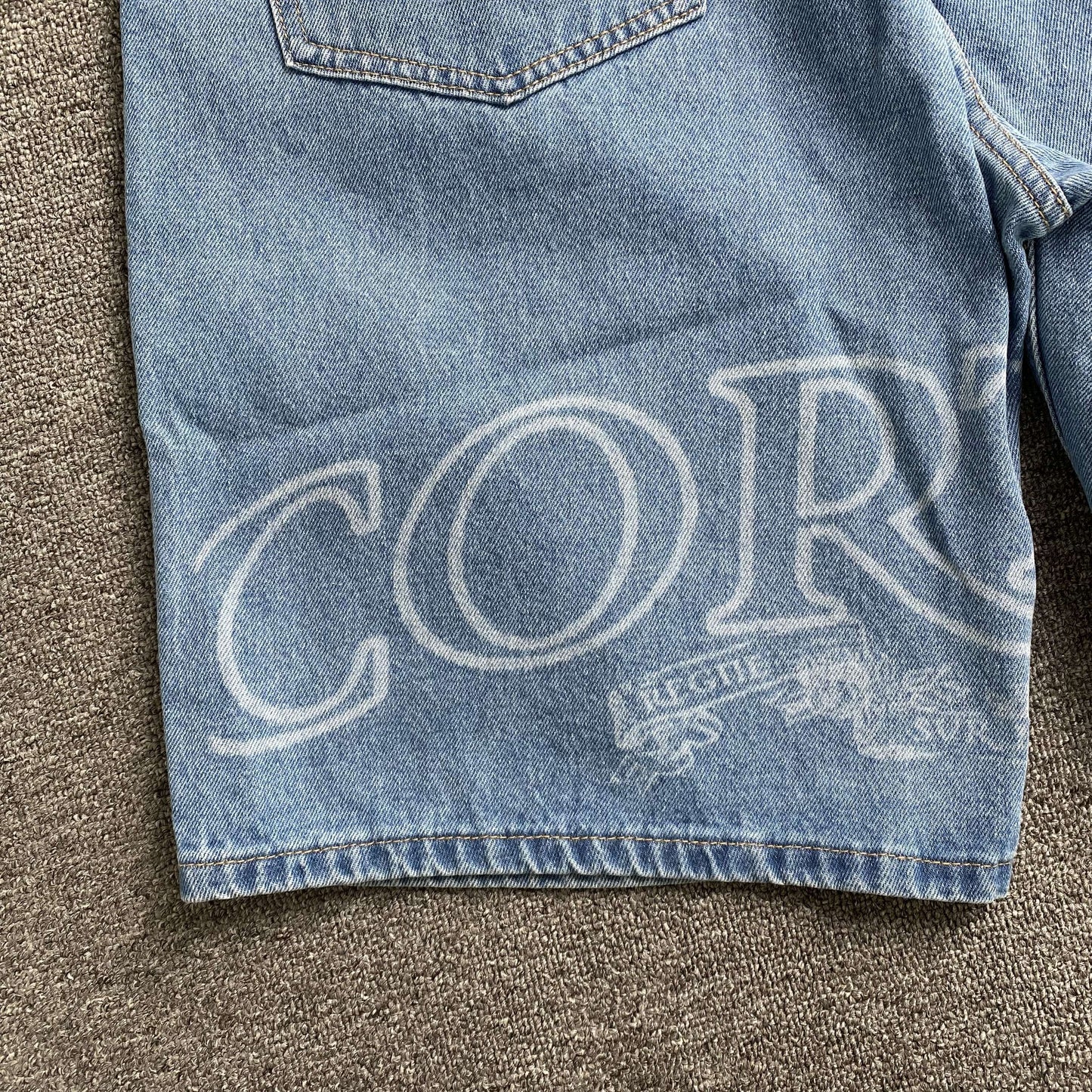 [New] Corteiz Logo Denim Shorts