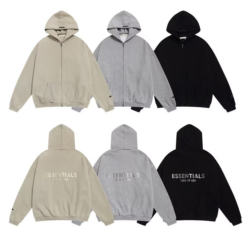 [New] Essentials Fear of God Classic Zip Up Hoodie