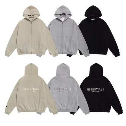 [New] Essentials Fear of God Classic Zip Up Hoodie