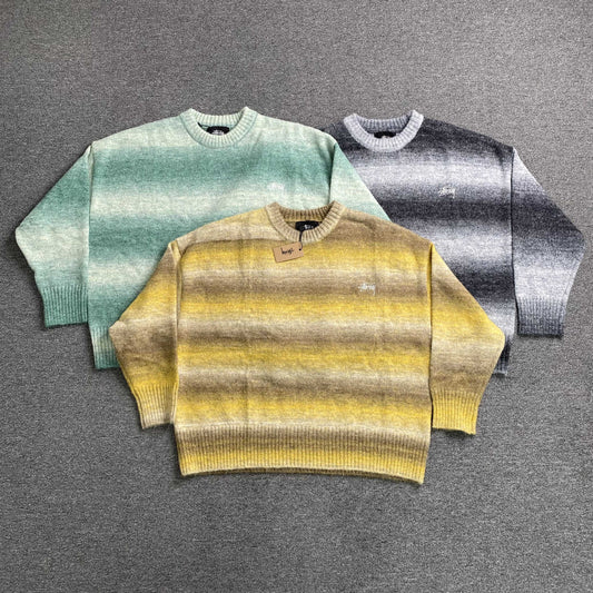 [New] Stussy Stripe Wool Sweatshirt