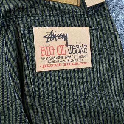 [New] Stussy Pinstripe Jeans (Olive Green)