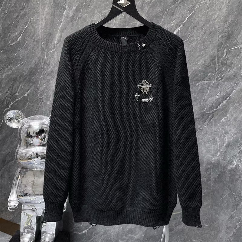 [New] Chrome Hearts 3D Emblem Cross Knitted Sweater