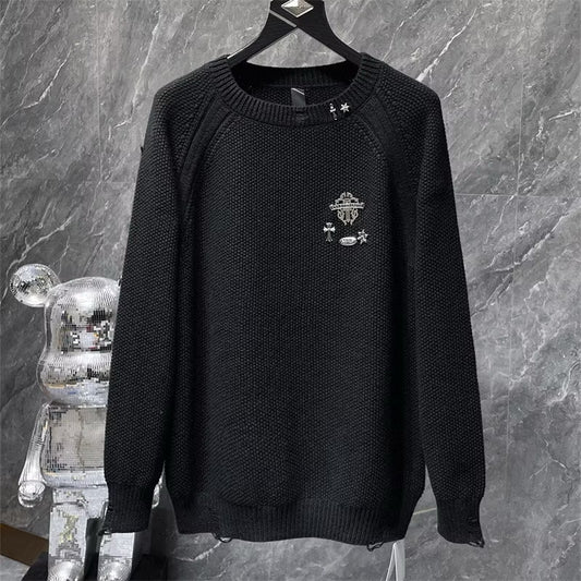 [New] Chrome Hearts 3D Emblem Cross Knitted Sweater