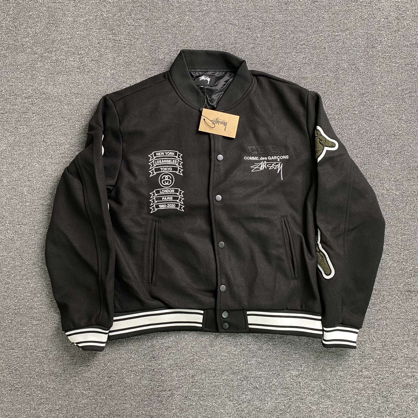 [New] Stussy x CDG Varsity Jacket