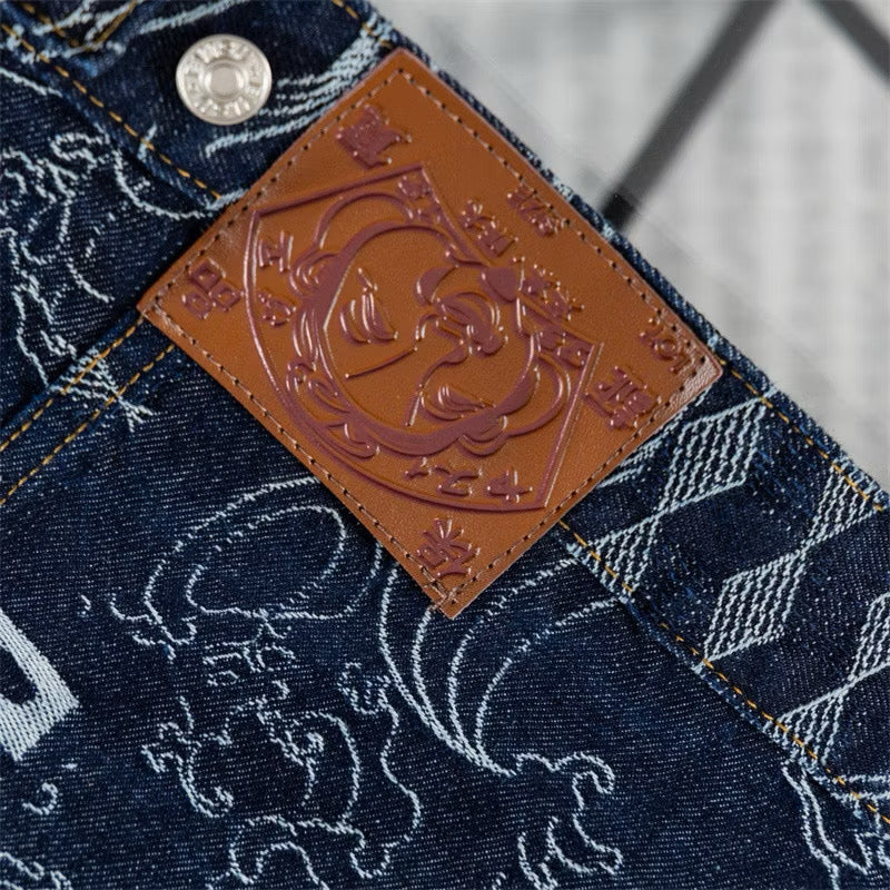 [New] Evisu All Over Print Denim Jacket