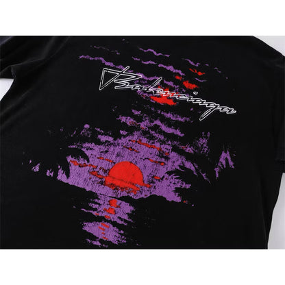 [New] Balenciaga Sunset Graphic Washed Tee