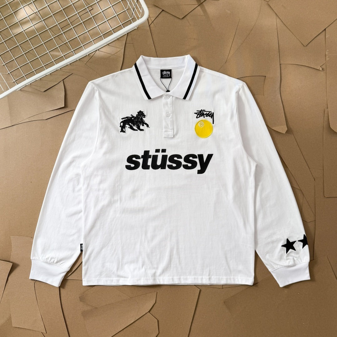 [New] Stussy Football Polo Longsleeve