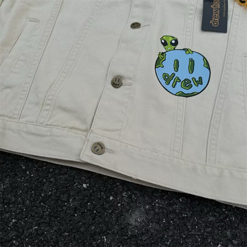 [New] Drew House Patch Work Denim Jacket