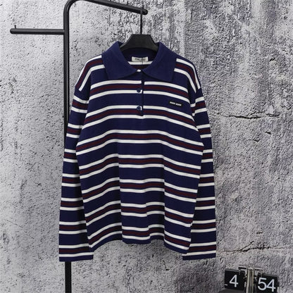 [New] MiuMiu Striped Collar Sweater