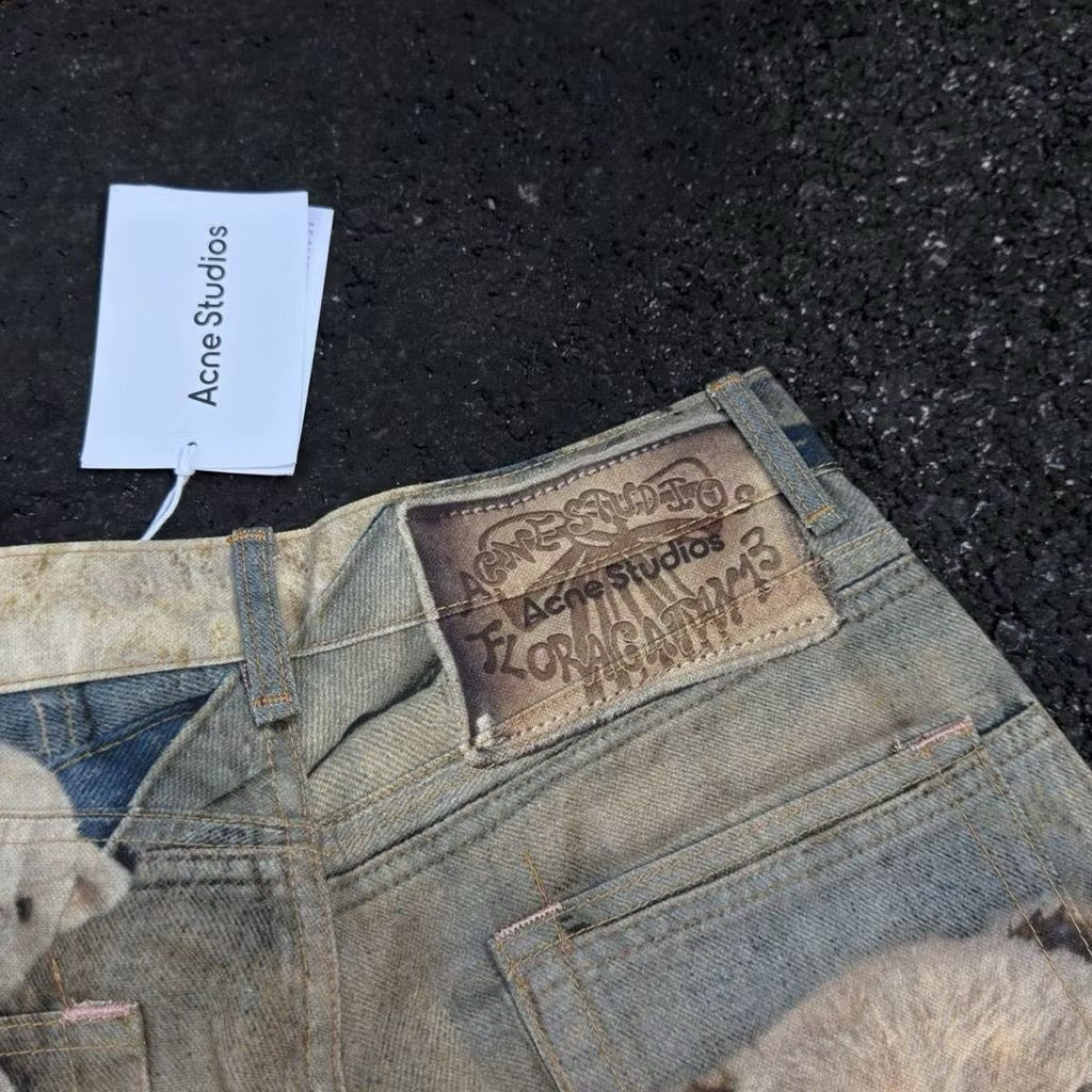 [New] Acne Studios 3D Print Bear Jeans
