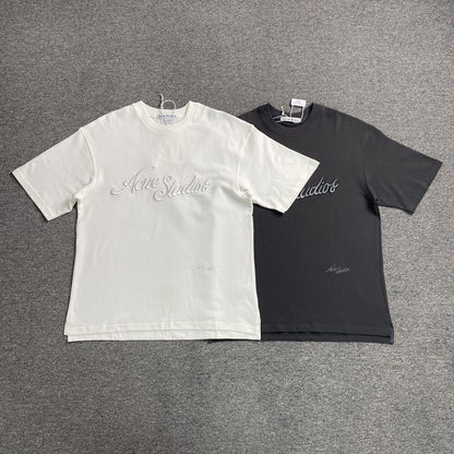 [New] Acne Studios Cursive Embroidered Logo Tee