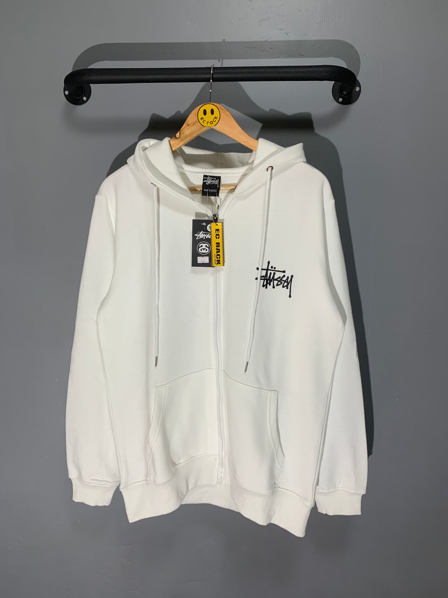 [New] Stussy Zip Up Hoodie (White)