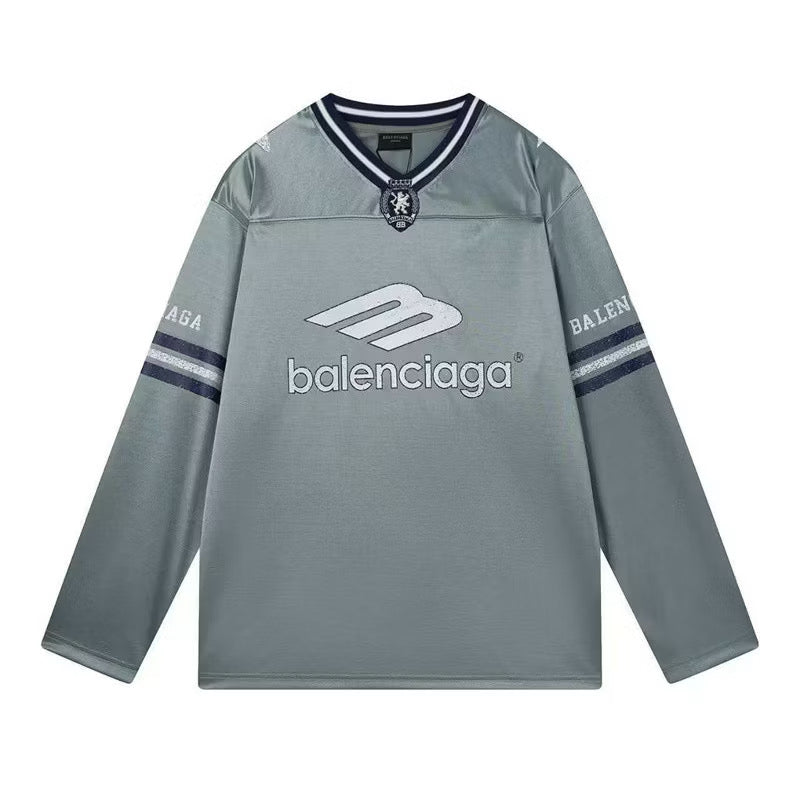 [New] Balenciaga 3B Football Shiny Jersey Longsleeve Tee