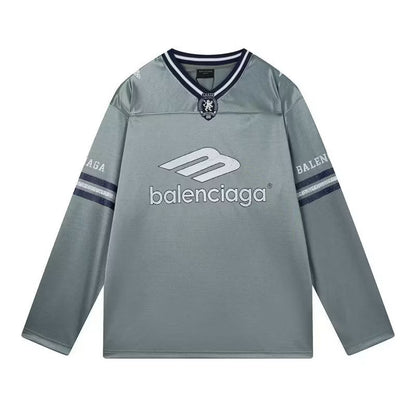 [New] Balenciaga 3B Football Shiny Jersey Longsleeve Tee
