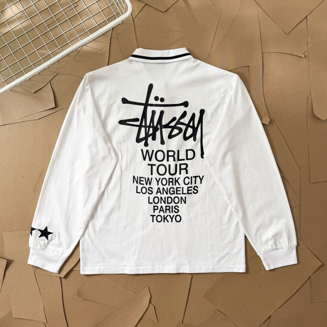 [New] Stussy Football Polo Longsleeve