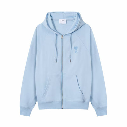 New] Ami Mini Logo Zip Up Hoodie