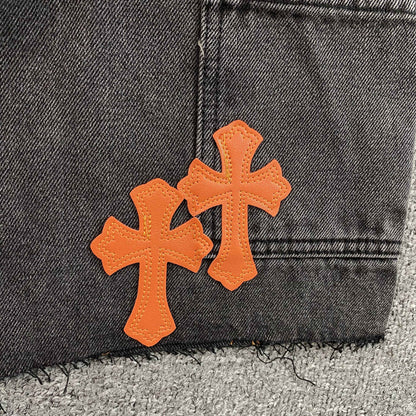 [New] Chrome Hearts Denim Double Knee Carpenter Shorts