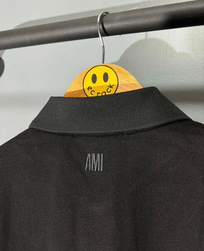 [New] Ami Paris Big Logo Polo Shirt (Black)