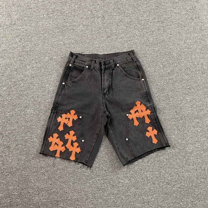 [New] Chrome Hearts Denim Double Knee Carpenter Shorts
