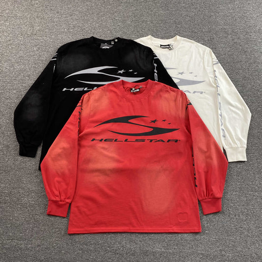 [New] Hellstar Cursive Logo Longsleeve Tee