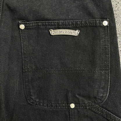 [New] Chrome Hearts Cross Carpenter Double Knee Shorts (All Black)