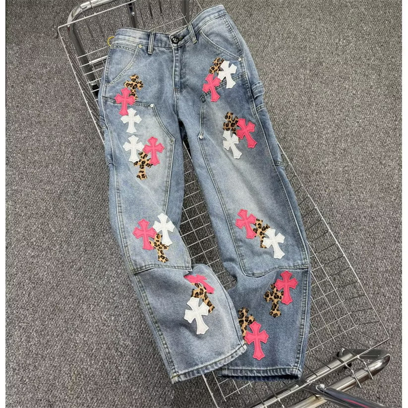 [New] Chrome Hearts Denim Double Knee Pants