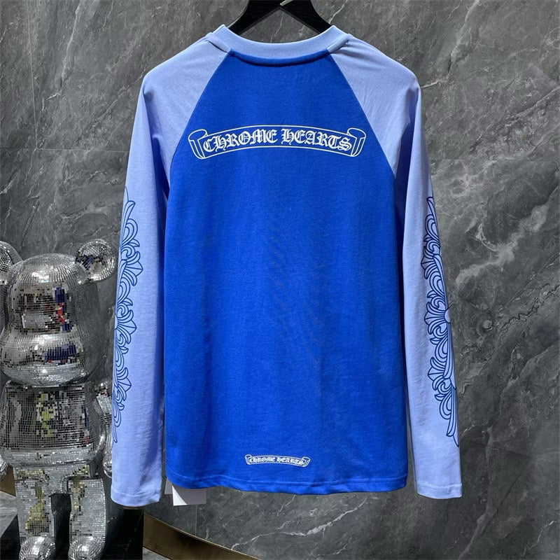 [New] Chrome Hearts Raglan Longsleeve Tee (Blue)
