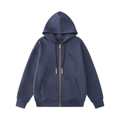 [New] Louis Vuitton Zip Up Hoodie (Navy)