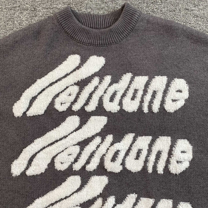 [New] Welldone Logo Knit Sweater