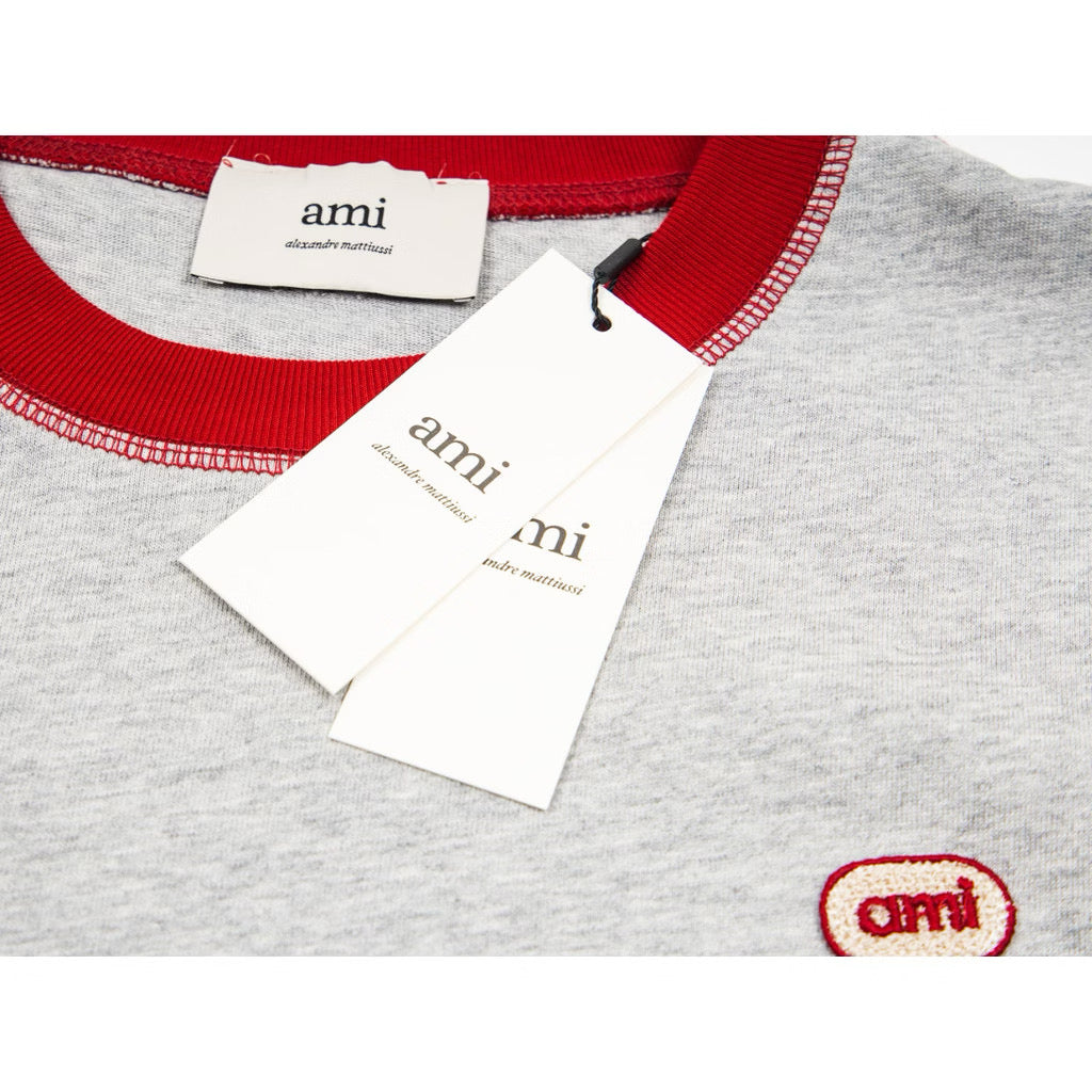 [New] Ami Paris Ash Grey Double Sleeves Longsleeve