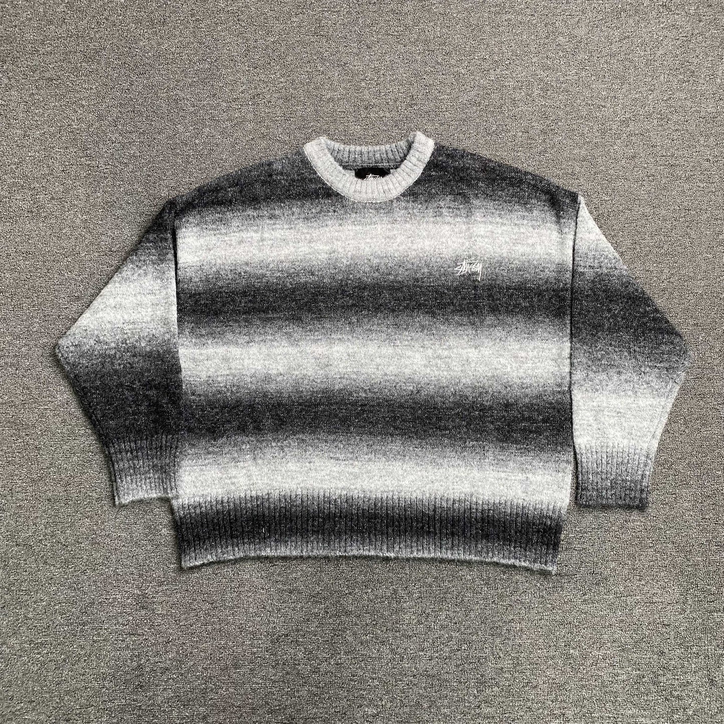 [New] Stussy Stripe Wool Sweatshirt
