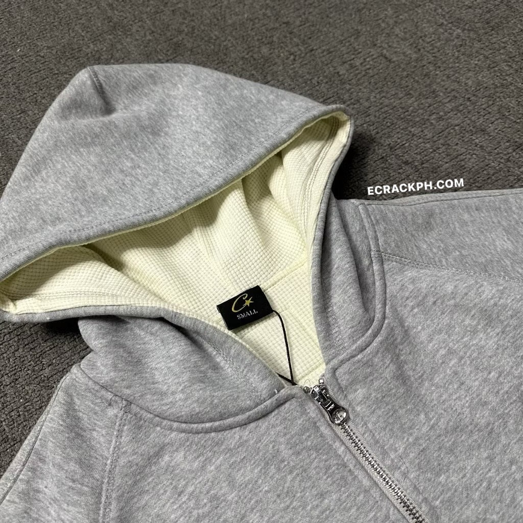 New] Corteiz HMP Thermal Zip Up Gray Hoodie – EC RACK