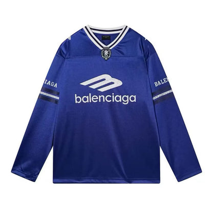 [New] Balenciaga 3B Football Shiny Jersey Longsleeve Tee