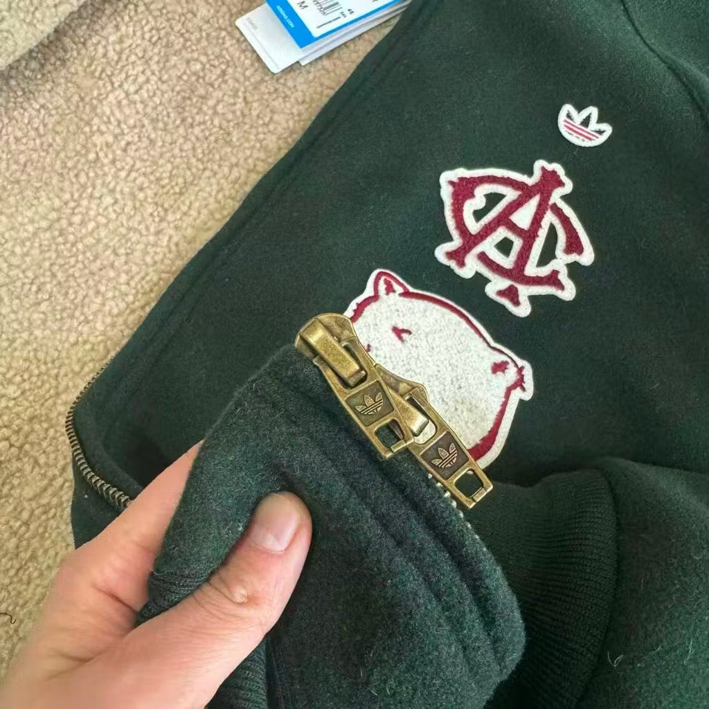 [New] Adidas x CLOT Warmup Logo Varsity Jacket