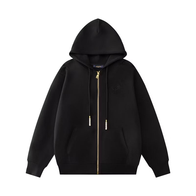 [New] Louis Vuitton Zip Up Hoodie (Black)