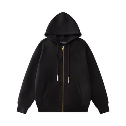[New] Louis Vuitton Zip Up Hoodie (Black)