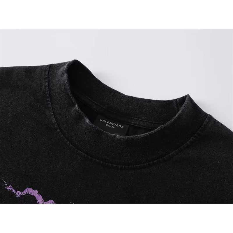 [New] Balenciaga Sunset Graphic Washed Tee